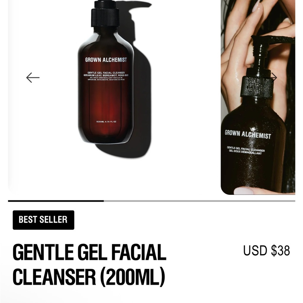 Grown Alchemist Gentle Gel Facial Cleanser - Dark Brown